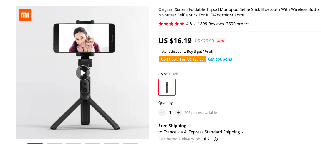 Xiaomi Bluetooth Selfie Stick
