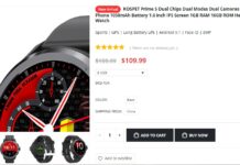 Kospet Prime S Dual-chip smartwatch on sale via Wiibuying for $99.99