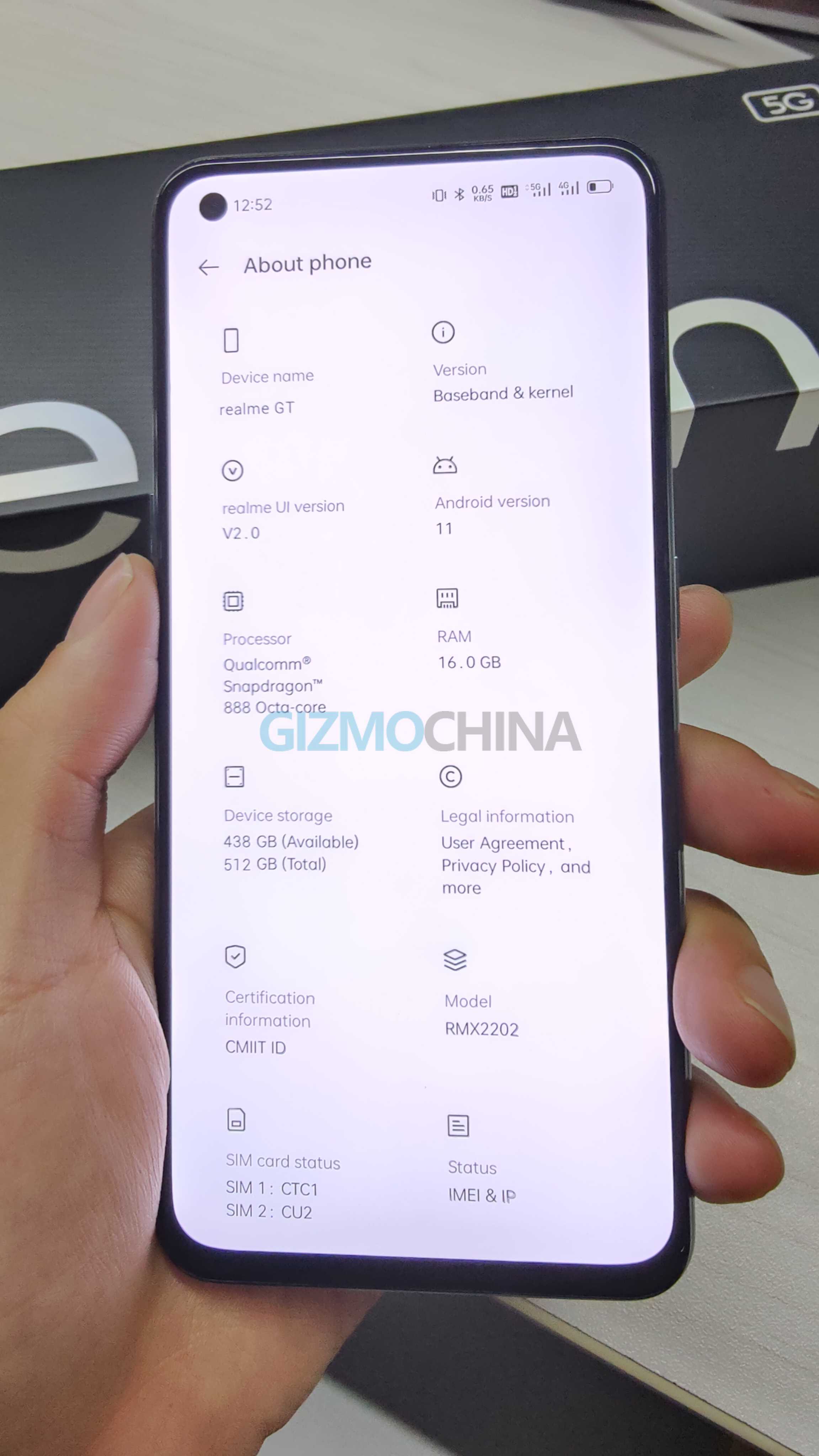 realme GT 5G Europe Global Variant Live Image Leak GizmoChina 02