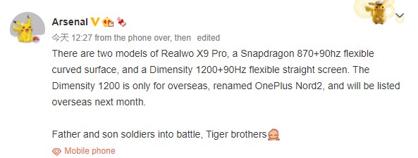 realme X9 Pro + OnePlus Nord 2