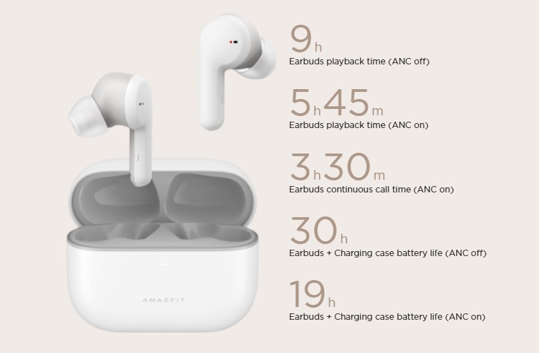 Amazfit PowerBuds Pro battery life