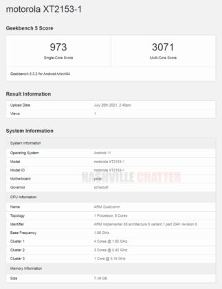 Motorola Edge 20 Pro Geekbench