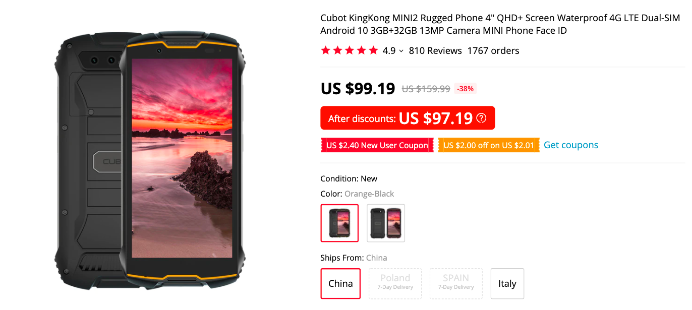 Cubot KingKong Mini 2