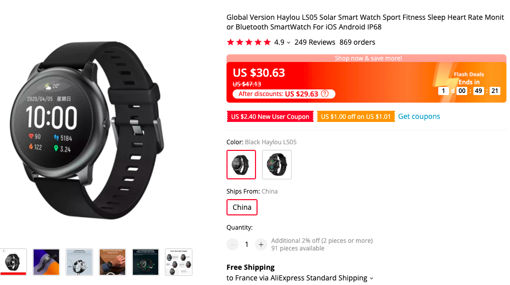 Haylou LS05 Solar Smart Watch Global Version