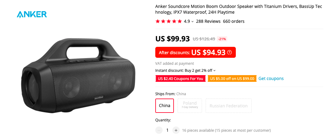 Anker Soundcore Motion Boom Speaker