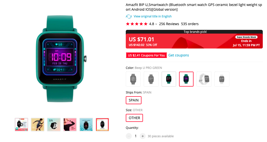 Amazfit BIP U Pro smartwatch