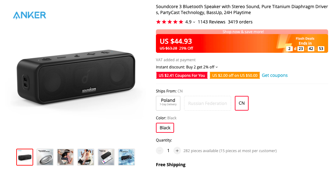 Anker Soundcore 3 Bluetooth Speaker