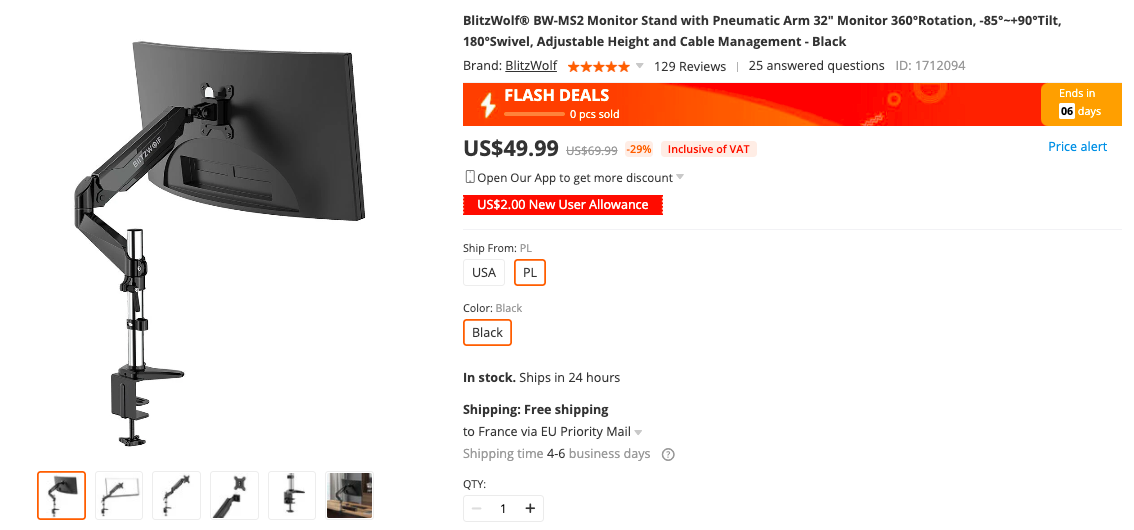 Blitzwolf BW-MS2 Monitor Stand