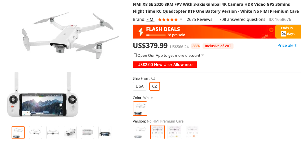 Fimi X8SE 2020 Drone Quadcopter