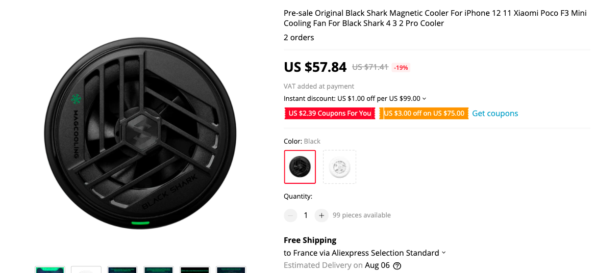 Black Shark Magnetic Cooler