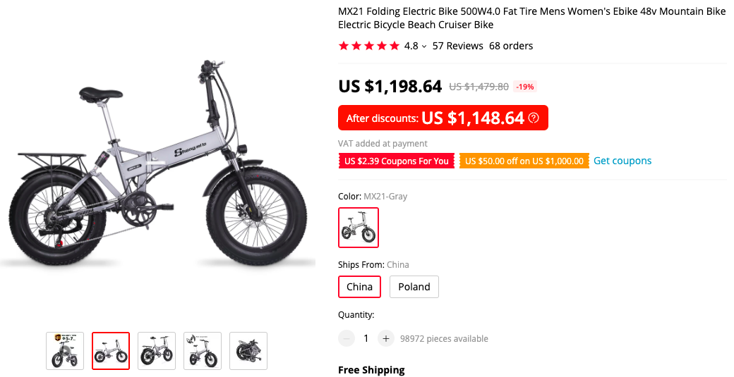 MX21 Folding Electric Bike