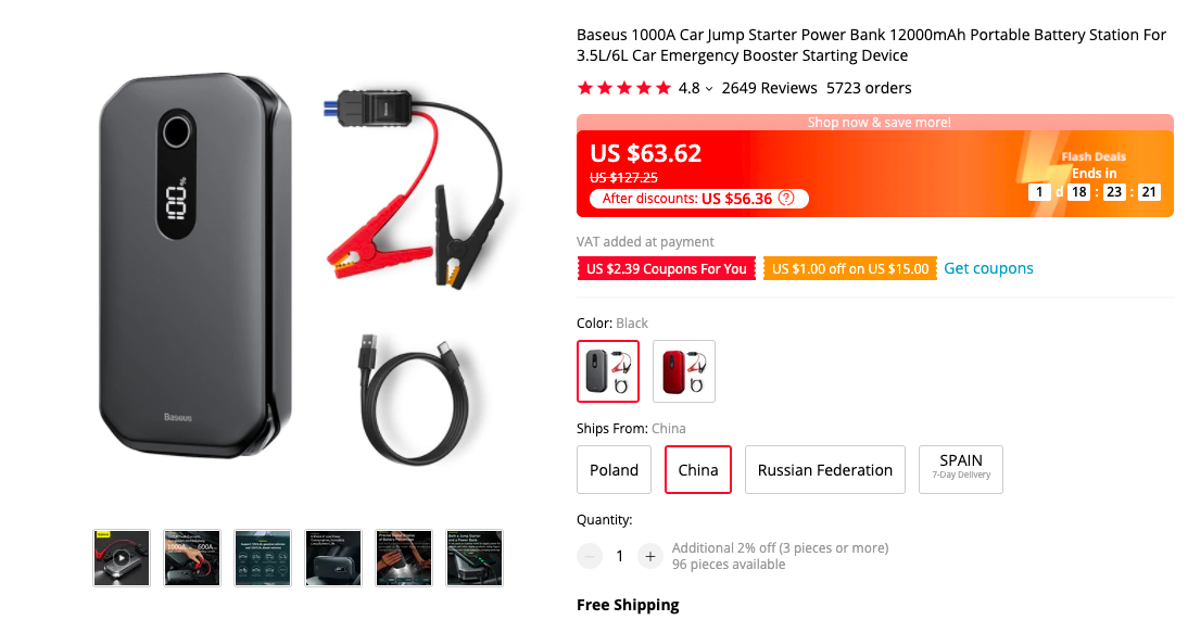 Baseus 1000A Car Jump Starter