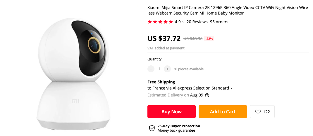 Xiaomi Mijia 360 Degree PTZ Home Security Camera