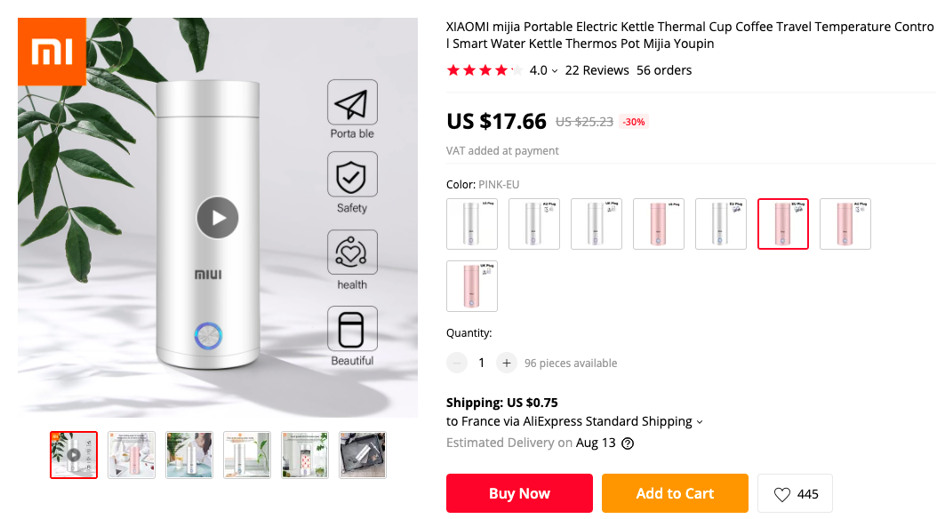 Xiaomi Portable Electric Kettle Thermos
