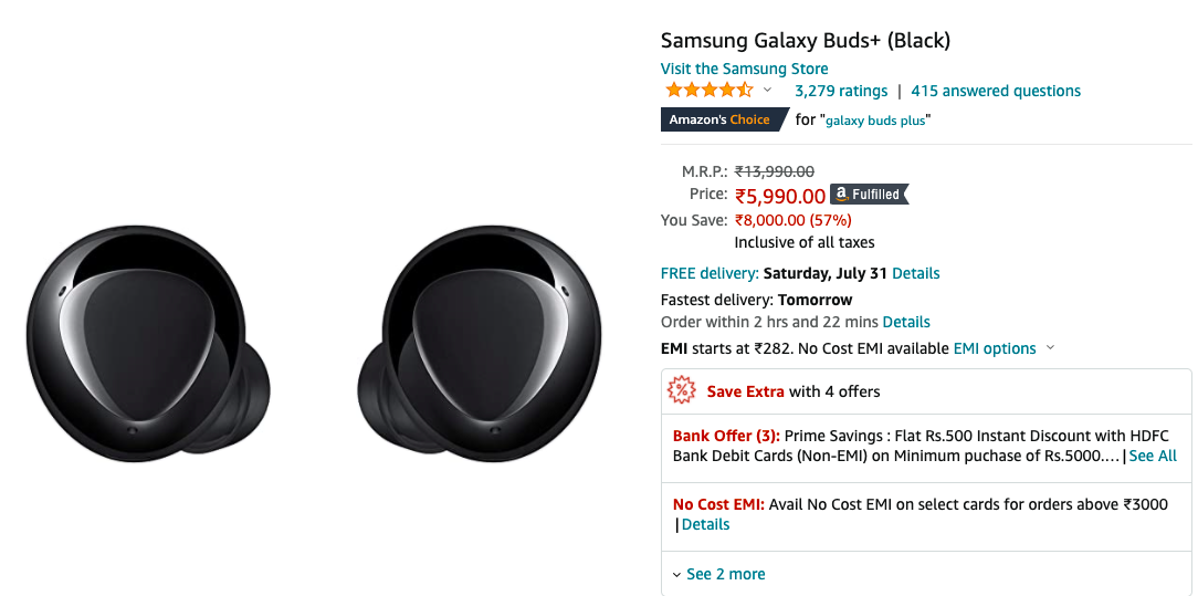 Samsung Galaxy Buds Plus (Black)