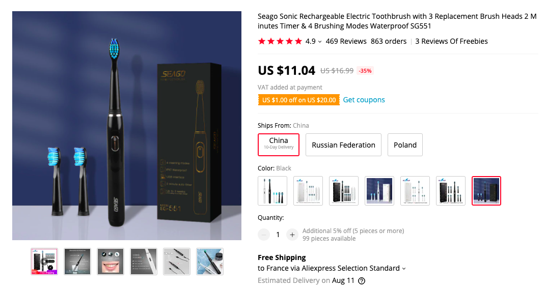 Seago SG-551 Electric Toothbrush