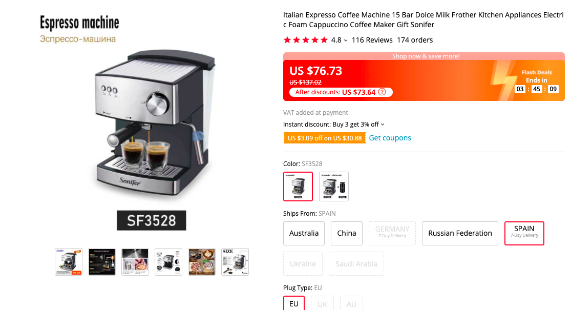 Sonifer Espresso Machine