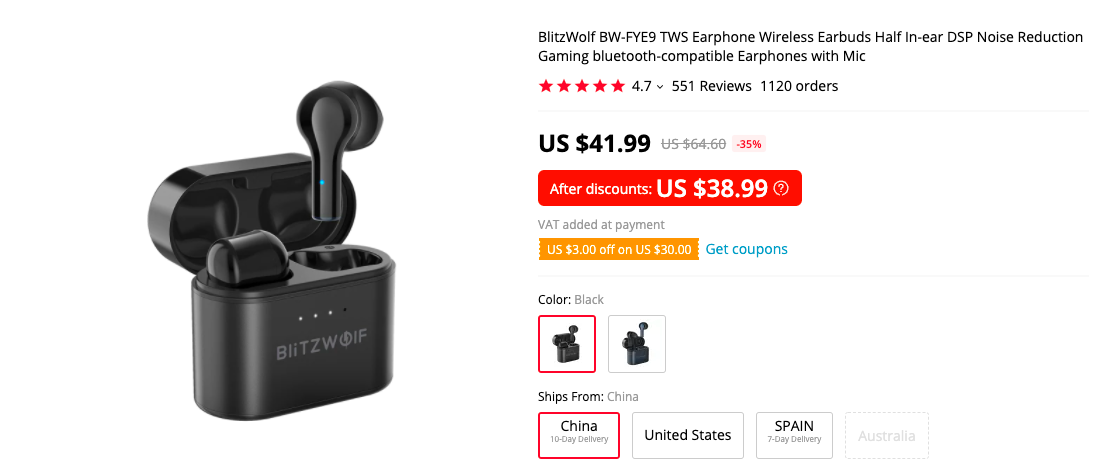 BlitzWolf BW-FYE9 TWS Earphone