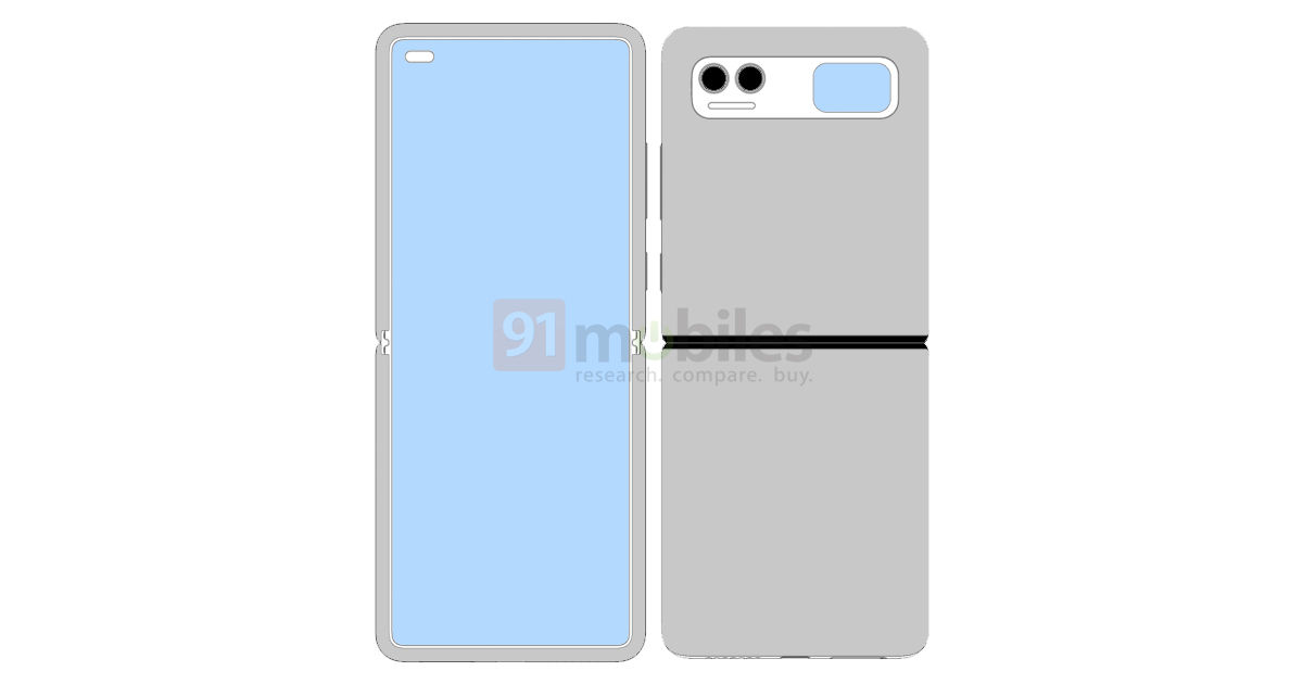 Xiaomi flip phone with a clamshell design and a dual front camera spotted in the new patent