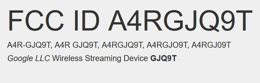 Google Wireless Streaming Device FCC