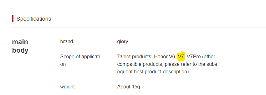 Honor Tab V7 stylus