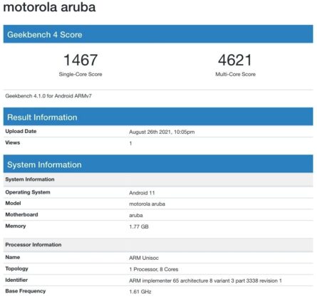 Motorola-Moto-E20-Aruba-Geekbench-1