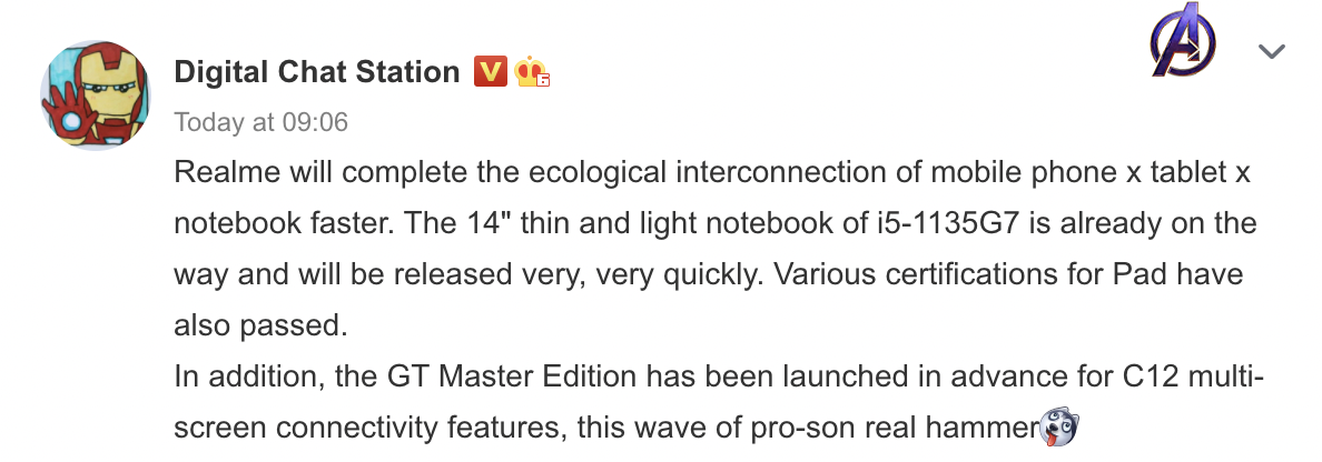 Realme Book Chipset Details Leak