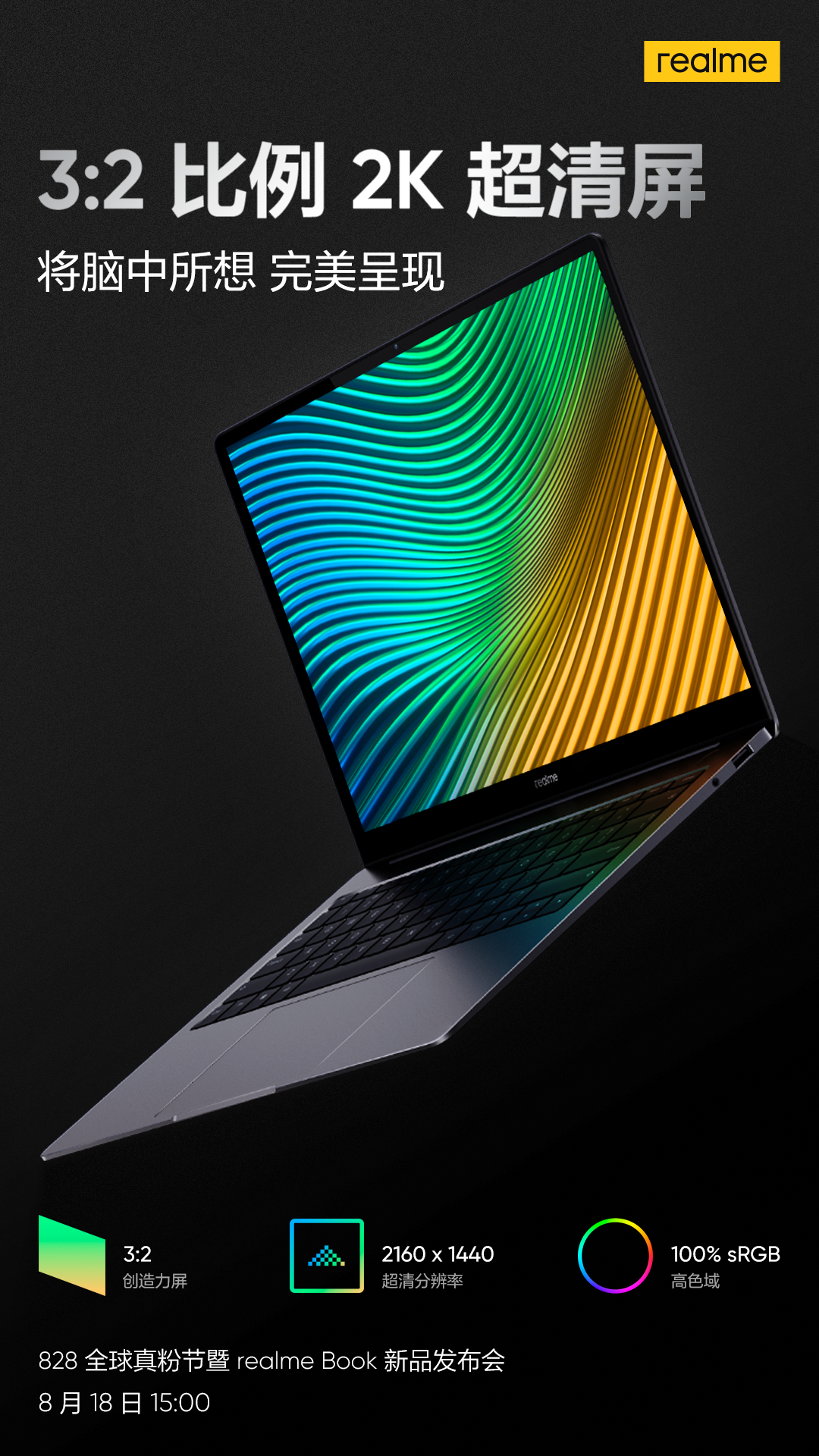 Realme Book poster with key features