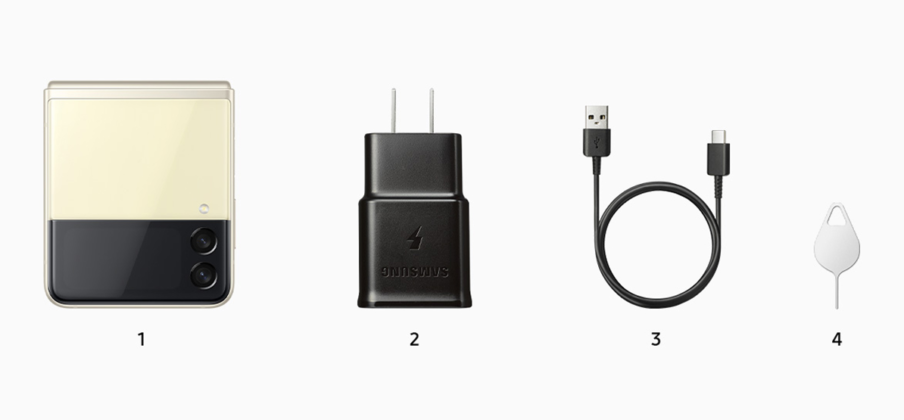 Samsung Galaxy Z Flip3 box contents China