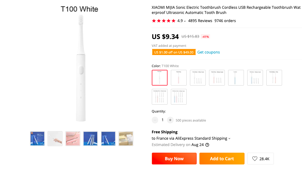 Xiaomi Mijia T100 Sonic Electric Toothbrush