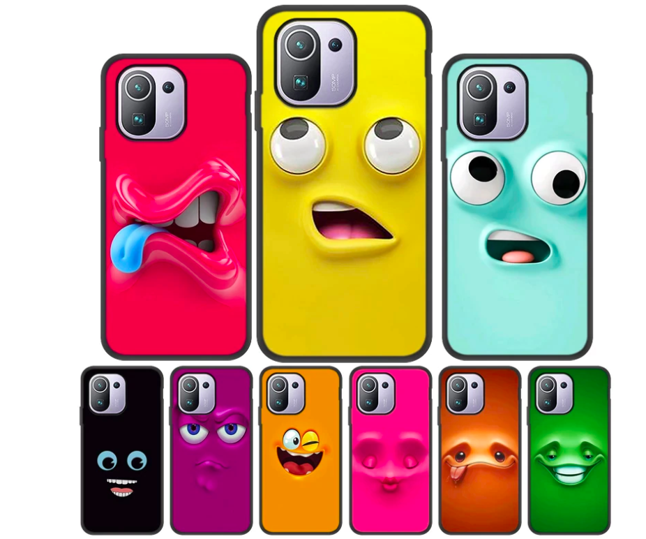 3d funny face phone case