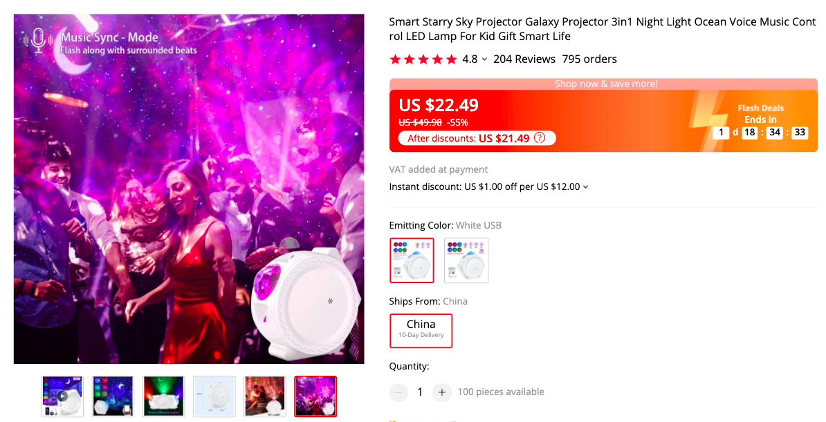 Smart Starry Sky Projector Light 