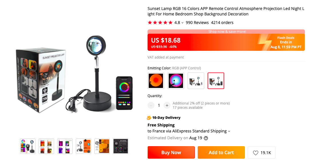 Deal: Get Sunset RGB Lamp for $19 (Retail Price $30) - Gizmochina