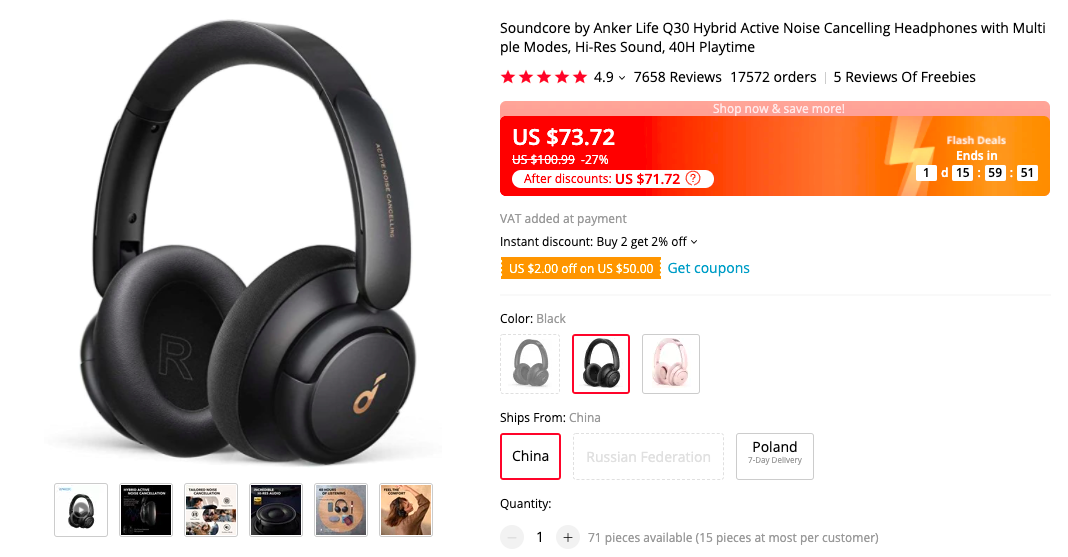 Anker Life Q30 Hybrid ANC Headphone