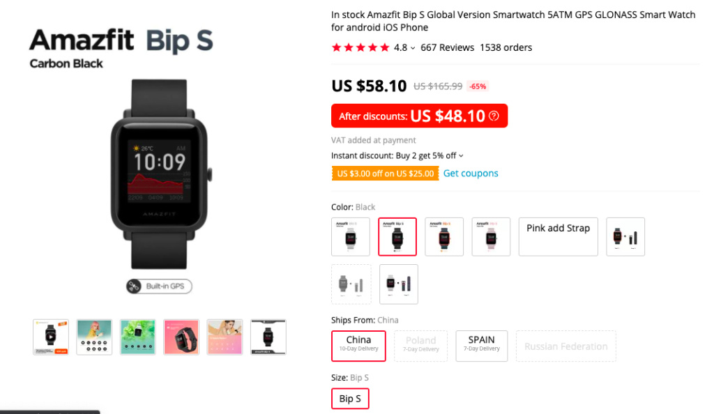 pay with amazfit bip