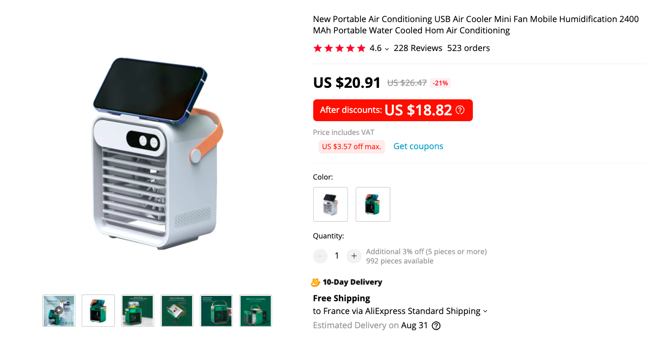 Mini Desktop Air Conditioner