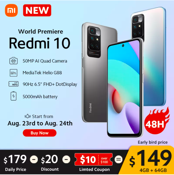  Xiaomi Redmi 10 Smartphone