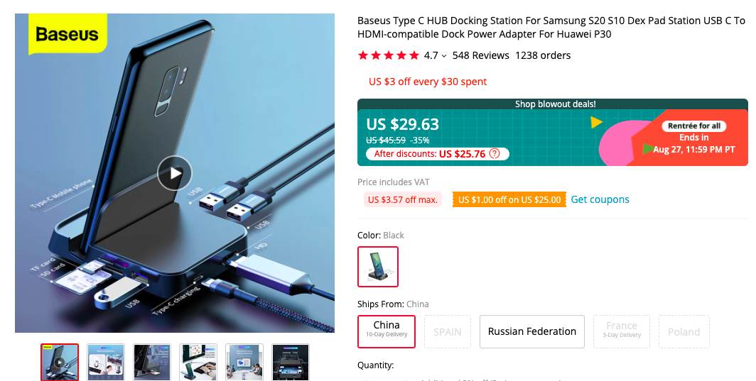 Baseus 7 in 1 Docking Station