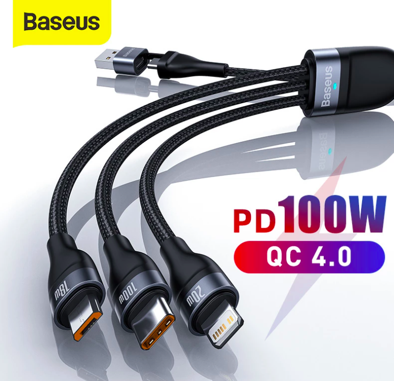 Baseus 100W Two for Three Fast Charging Cable