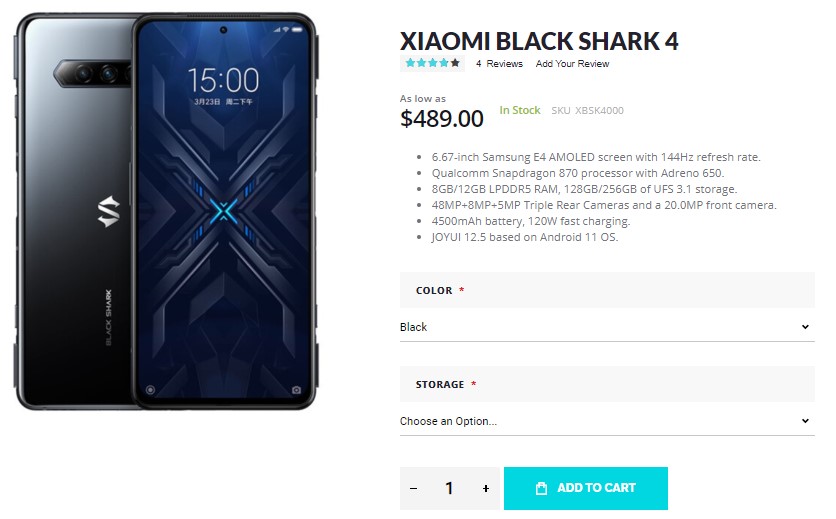 xiaomi black shark 4
