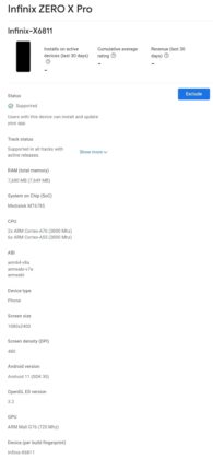 Infinix Zero X Pro Google Play Console-