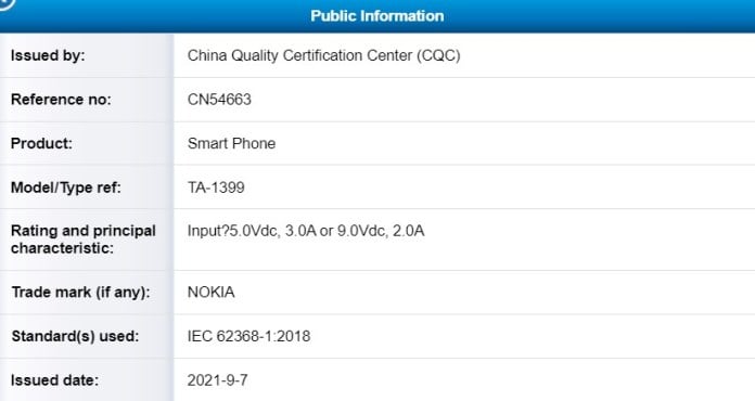Nokia-TA-1399-China