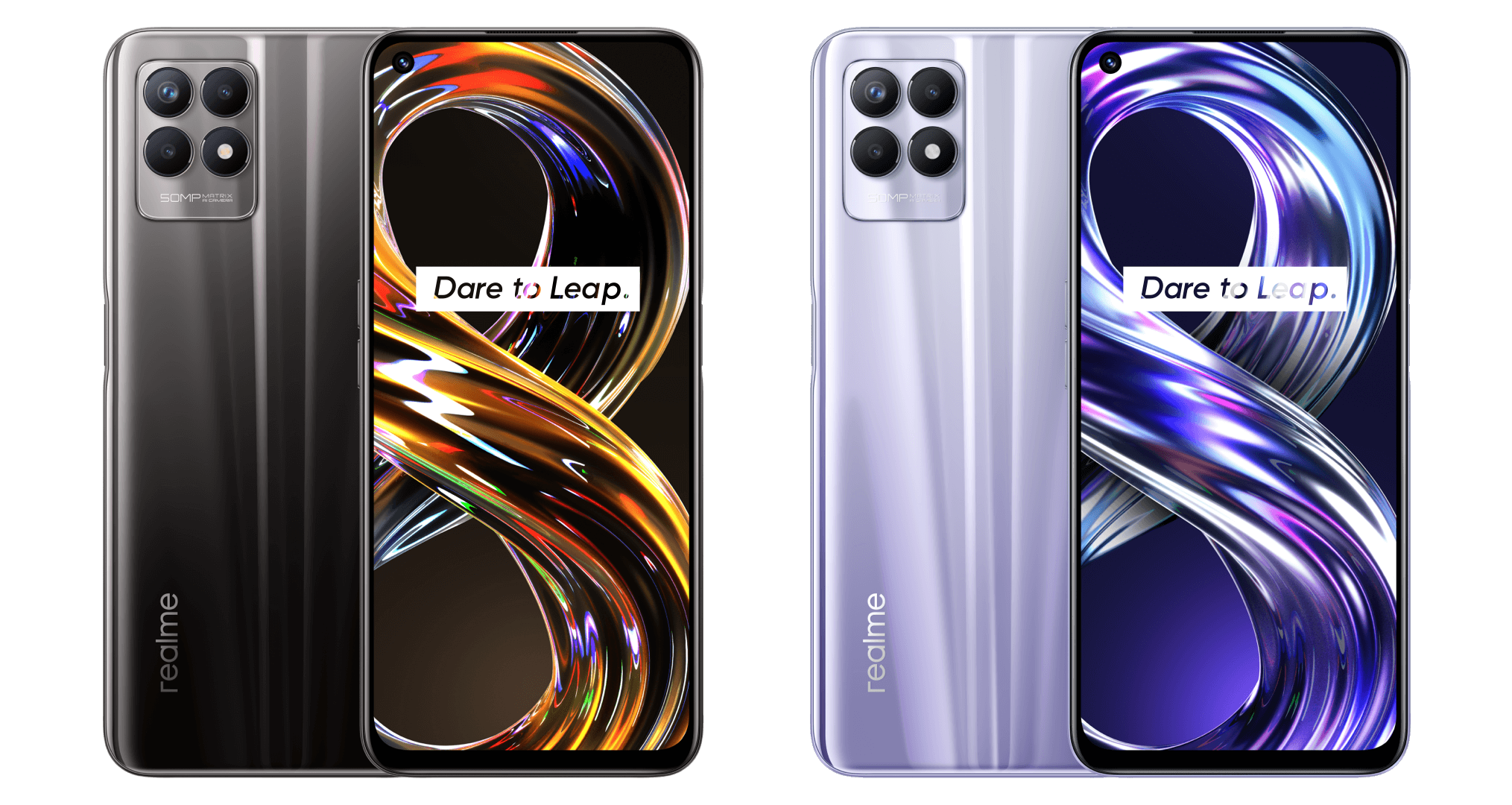 Realme 8i Space Black and Space Purple
