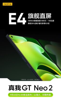Realme GT Neo2 display details
