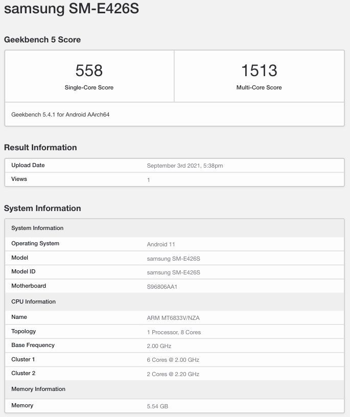 Samsung Galaxy Wide5, the rebranded Galaxy F42 5G spotted on GeekBench with Dimensity 700 SoC