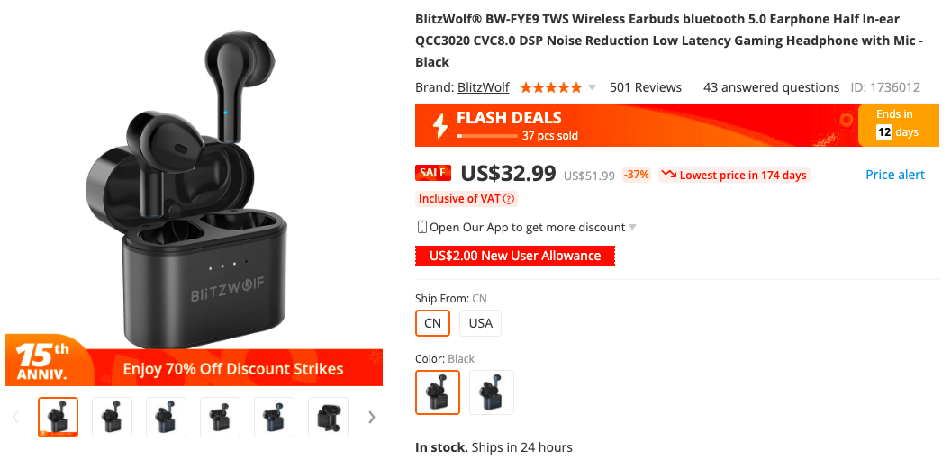 BlitzWolf BW-FYE9 TWS Earphone