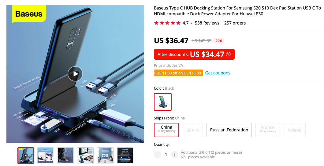 Baseus 7 in 1 Phone Holder Docking Station