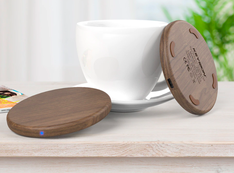 KEYSION 10W Wooden Fast Wireless Charger 
