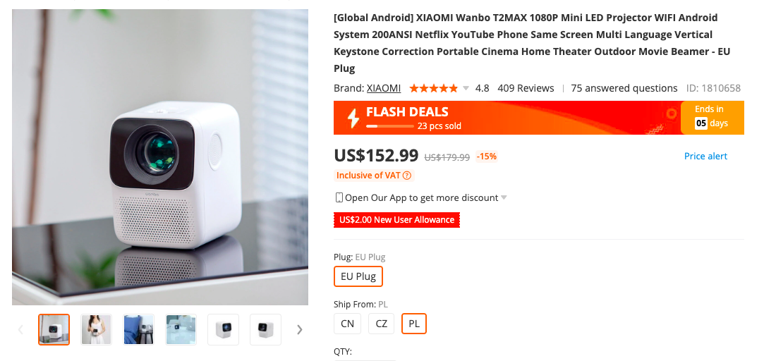 Wanbo T2 Max Mini Projector