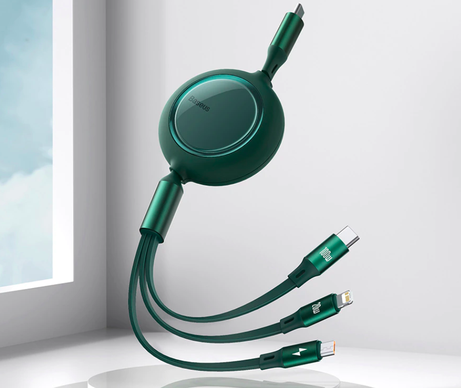 Baseus Retractable 100W One for Three Data Cable